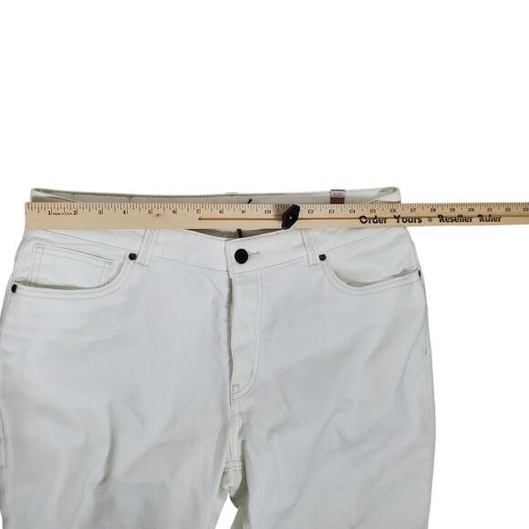 NEW PRANA Buxton Jeans White Boyfriend Jeans Button Fly Sz 12/31 Organic Cotton - Picture 12 of 14